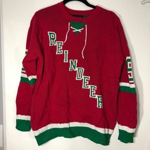 Christmas Sweater Reindeer Rudolph Hockey Jersey